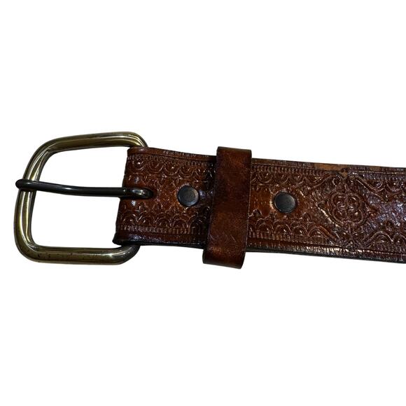 Unisex Leather Belt Made in USA Size 34 - Picture 1 of 4